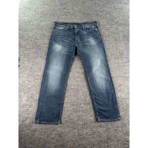 Levis 505 Jeans Men 40x32 Blue Denim Relaxed Fit Straight Classic Dark Wash